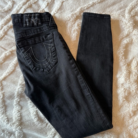 True Religion Halle Mid Rise Super Skinny Black Jeans - Picture 6 of 12